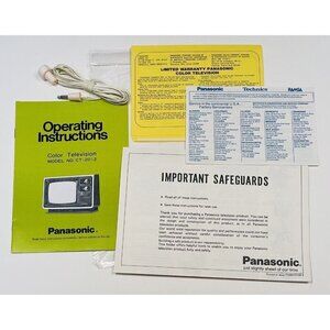 PANASONIC Color Television Model # CT-2012 OPERATING INSTRUCTIONS & Ear Phone